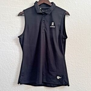 Under Armour HeatGear Fitted Golf Polo Sleeveless Arcis Gol Black Women's Size M